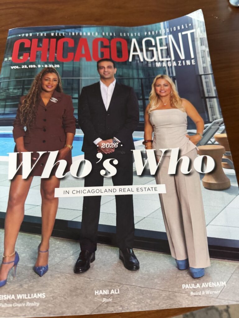 Cover of the 2026 Who’s Who in Chicagoland Real Estate issue of Chicago Agent magazine, photographed on a desk